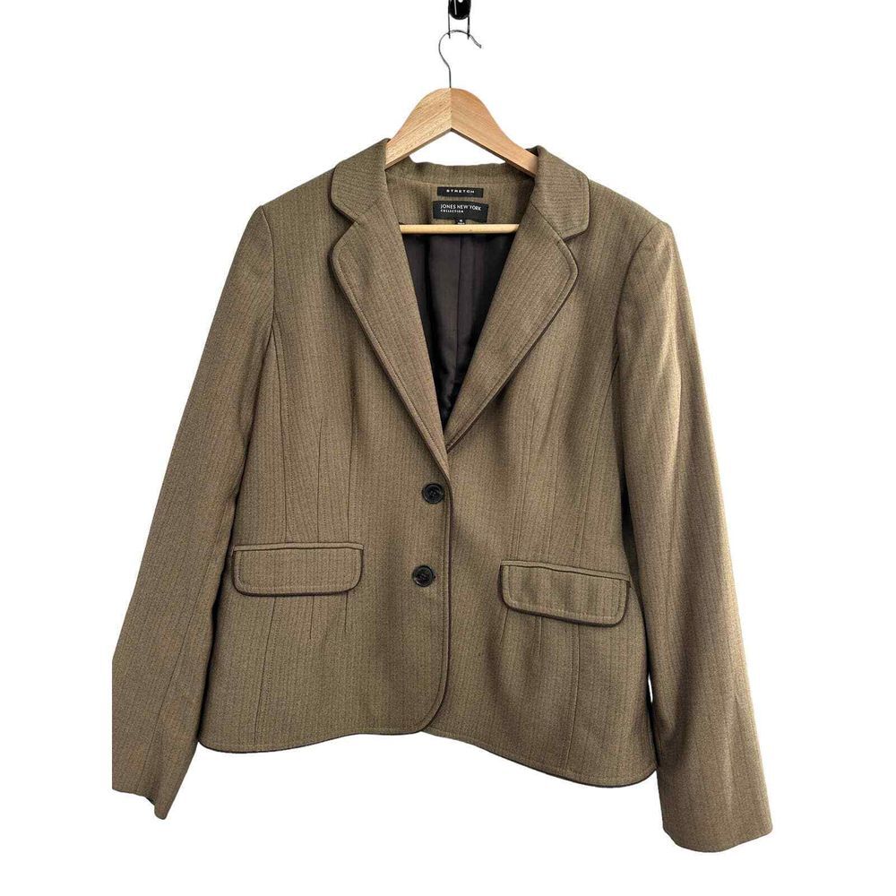 Jones New York Collection Stretch Brown Career Blazer Size‎ 14